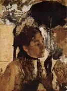 Edgar Degas The Woman Play Parasol oil on canvas